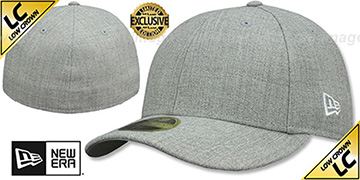 New Era 'LOW-CROWN 59FIFTY-BLANK' Heather Light Grey Fitted Hat