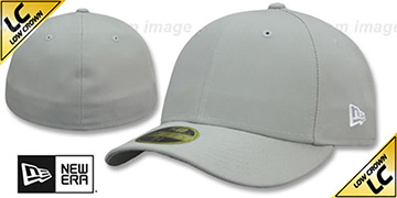 New Era 'LOW-CROWN 59FIFTY-BLANK' Light Grey Fitted Hat