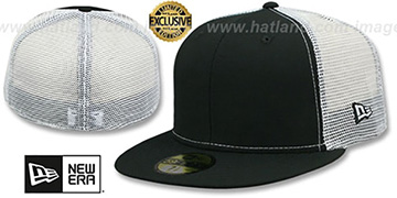 New Era 'MESH-BACK 59FIFTY-BLANK' Black-White Fitted Hat