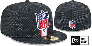 NFL Shield '2024 NFL SIDELINE' Black Fitted Hat by New Era