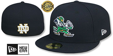 Notre Dame ALTERNATE NCAA TEAM-BASIC Navy Fitted Hat by New Era