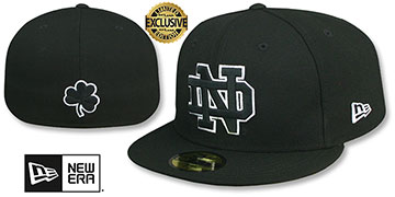 Notre Dame 'NCAA TEAM-BASIC' Black-White Fitted Hat by New Era