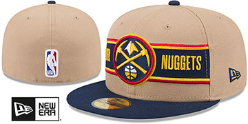 Nuggets '2024 NBA DRAFT' Camel-Navy Fitted Hat by New Era