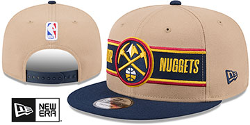 Nuggets 2024 NBA DRAFT SNAPBACK Camel-Navy Hat by New Era