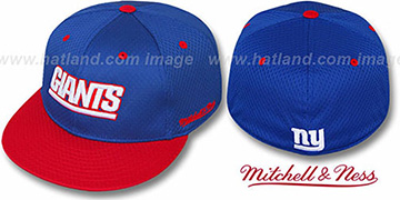 NY Giants '2T BP-MESH' Royal-Red Fitted Hat by Mitchell and Ness