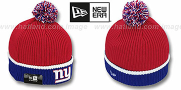 NY Giants NFL FIRESIDE Red-Royal Knit Beanie Hat by New Era