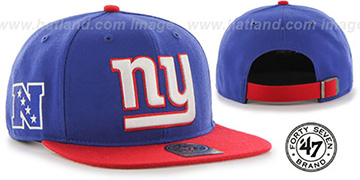 NY Giants 'SUPER-SHOT STRAPBACK' Royal-Red Hat by Twins 47 Brand