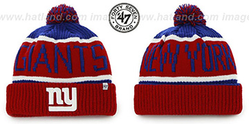 NY Giants 'THE-CALGARY' Red-Royal Knit Beanie Hat by Twins 47 Brand