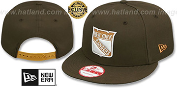 NY Rangers TEAM-BASIC SNAPBACK Brown-Wheat Hat by New Era