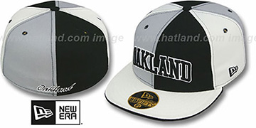 Oakland 'PINWHEEL-CITY' Black-Grey-White Fitted Hat by New Era