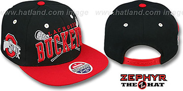 Ohio State 'LACROSSE SUPER-ARCH SNAPBACK' Black-Red Hat by Zephyr