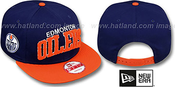 Oilers 'CHENILLE-ARCH SNAPBACK' Navy-Orange Hat by New Era