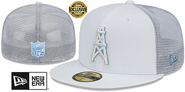 Oilers 'THROWBACK TEAM-BASIC TRUCKER' White Fitted Hat by New Era