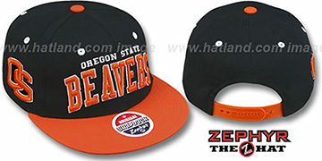 Oregon State 2T SUPER-ARCH SNAPBACK Black-Orange Hat by Zephyr