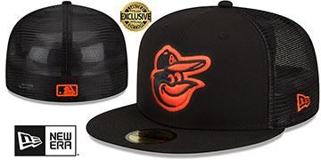 Orioles 'BATTING PRACTICE TRUCKER' Black Fitted Hat by New Era