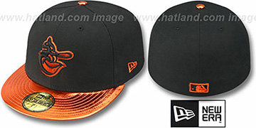 Orioles COOP VIZATION Black-Orange Fitted Hat by New Era