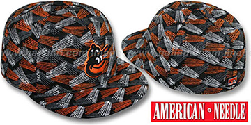 Orioles FLICKER Black Fitted Hat by American Needle