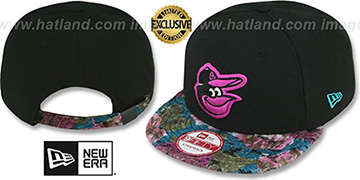 Orioles 'FLORAL-FUR STRAPBACK' Black-Purple Hat by New Era