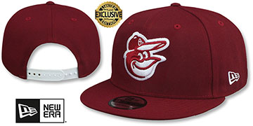 Orioles TEAM-BASIC SNAPBACK Burgundy-White Hat by New Era