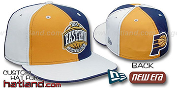 Pacers CONFERENCE PINWHEEL Gold-Navy-White Fitted Hat