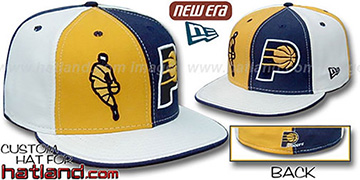 Pacers INSIDER DOUBLE WHAMMY Gold-Navy-White Fitted Hat