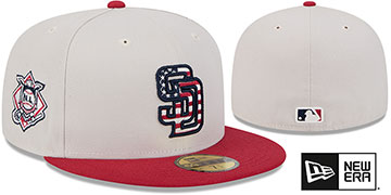 Padres 2024 JULY 4TH STARS N STRIPES Fitted Hat by New Era