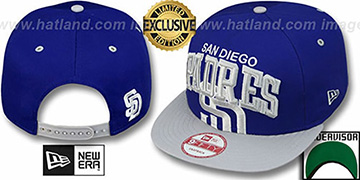 Padres SUPER-LOGO ARCH SNAPBACK Royal-Grey Hat by New Era