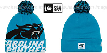 Panthers COLOSSAL-TEAM Blue Knit Beanie Hat by New Era