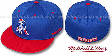 Patriots 2T BP-MESH Royal-Red Fitted Hat by Mitchell and Ness