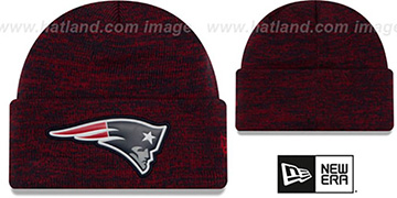 Patriots 'BEVEL' Navy-Red Knit Beanie Hat by New Era