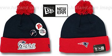 Patriots 'BUTTON-UP' Knit Beanie Hat by New Era