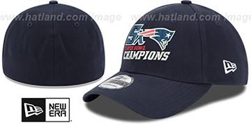 Patriots NFL 5X SUPER BOWL CHAMPS FLEX Navy Hat by New Era