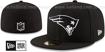 Patriots 'NFL TEAM-BASIC' Black-White Fitted Hat by New Era