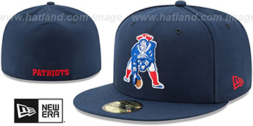 Patriots 'NFL THROWBACK TEAM-BASIC' Navy Fitted Hat by New Era