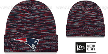 Patriots TEAM-CRAZE Navy-Red Knit Beanie Hat by New Era