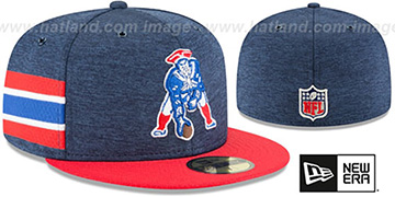 Patriots THROWBACK HOME ONFIELD STADIUM Navy-Red Fitted Hat by New Era