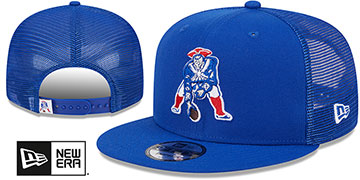 Patriots 'THROWBACK TEAM-BASIC TRUCKER SNAPBACK' Royal Hat by New Era