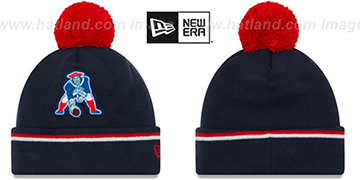 Patriots THROWBACK 'TEAM-RELATION' Navy-Red Knit Beanie by New Era