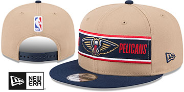 Pelicans 2024 NBA DRAFT SNAPBACK Camel-Navy Hat by New Era