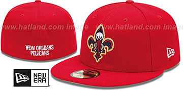 Pelicans 'INAUGURAL FLEUR-DE-LIS' Red Fitted Hat by New Era