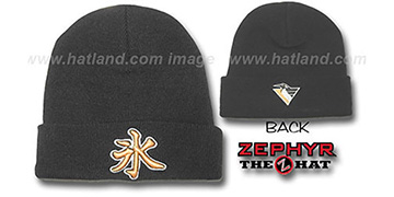 Penguins KNIT KANJI Hat by Zephyr - black