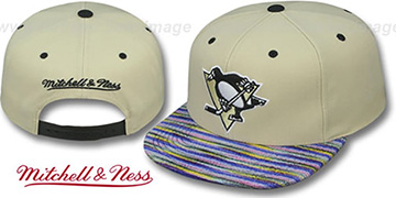 Penguins KNIT-WEAVE SNAPBACK Cream-Multi Hat by Mitchell and Ness