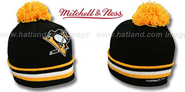 Penguins 'XL-LOGO BEANIE' Black by Mitchell and Ness