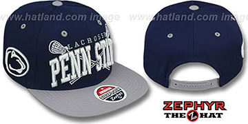 Penn State LACROSSE SUPER-ARCH SNAPBACK Navy-Grey Hat by Zephyr