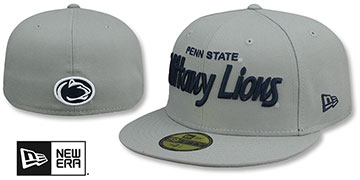 Penn State 'NCAA TEAM-SCRIPT' Grey Fitted Hat by New Era