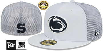 Penn State TEAM-BASIC TRUCKER White Fitted Hat by New Era