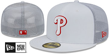 Phillies 'BATTING PRACTICE TRUCKER' White Fitted Hat by New Era