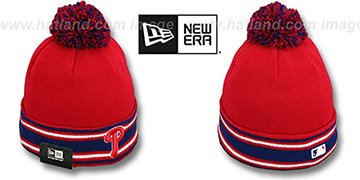 Phillies AC-ONFIELD Red Knit Beanie Hat by New Era