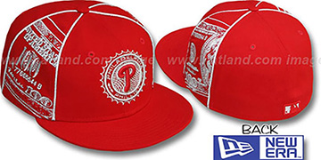 Phillies 'C-NOTE' Red-Silver Fitted Hat by New Era