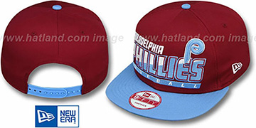 Phillies COOP 'SLICE-N-DICE SNAPBACK' Burgundy-Sky Hat by New Era